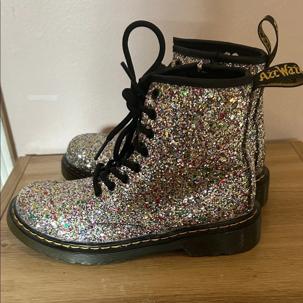 Dr. Martens Girls Sparkle Combat Boots - Glitter Boots